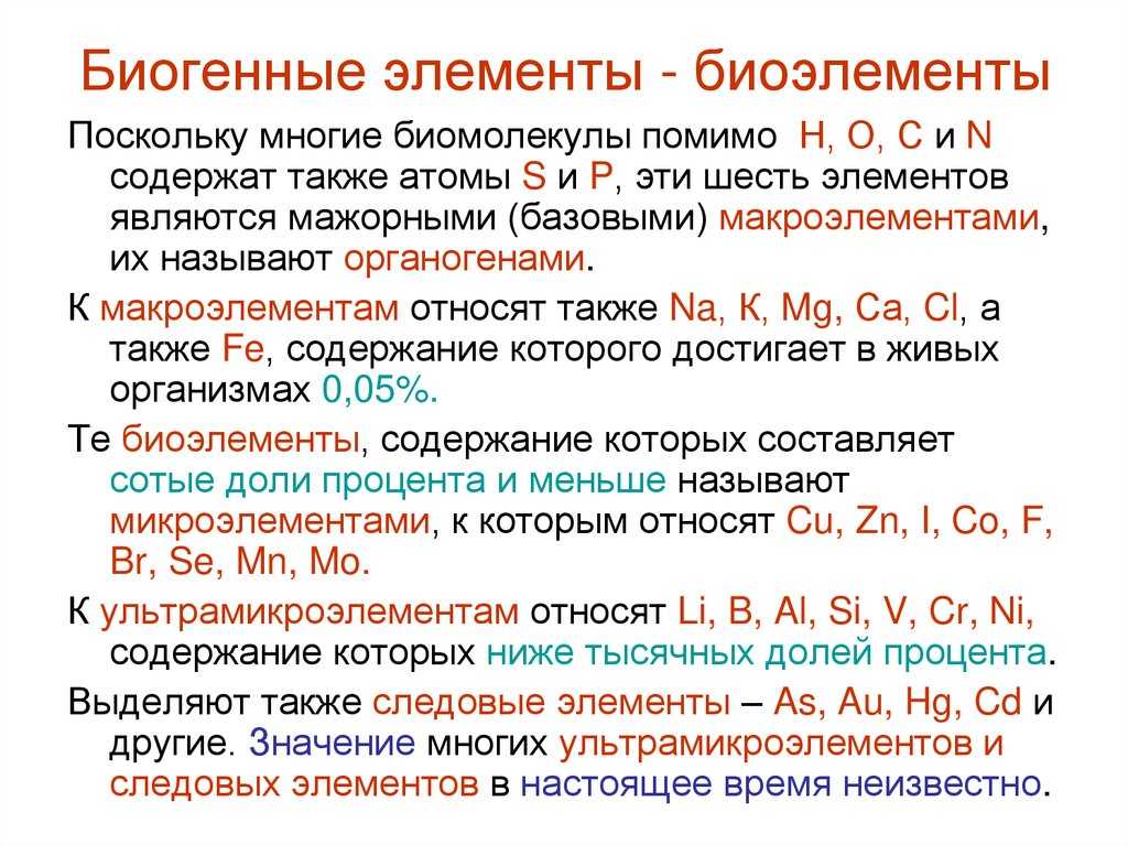 Биогенные элементы - определение термина