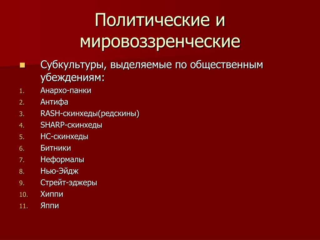 Политические субкультуры