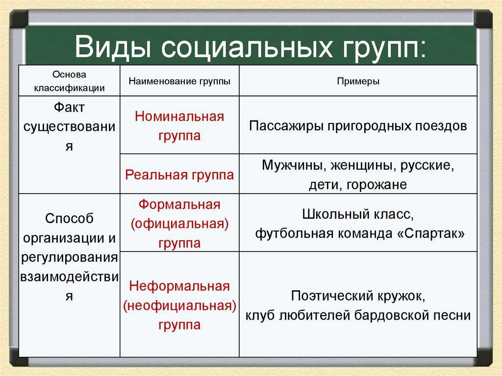 Малые и большие социальные группы – примеры, виды и их признаки кратко по обществознанию