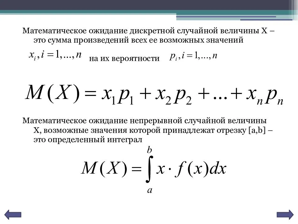 Математическое ожидание презентация 10 класс