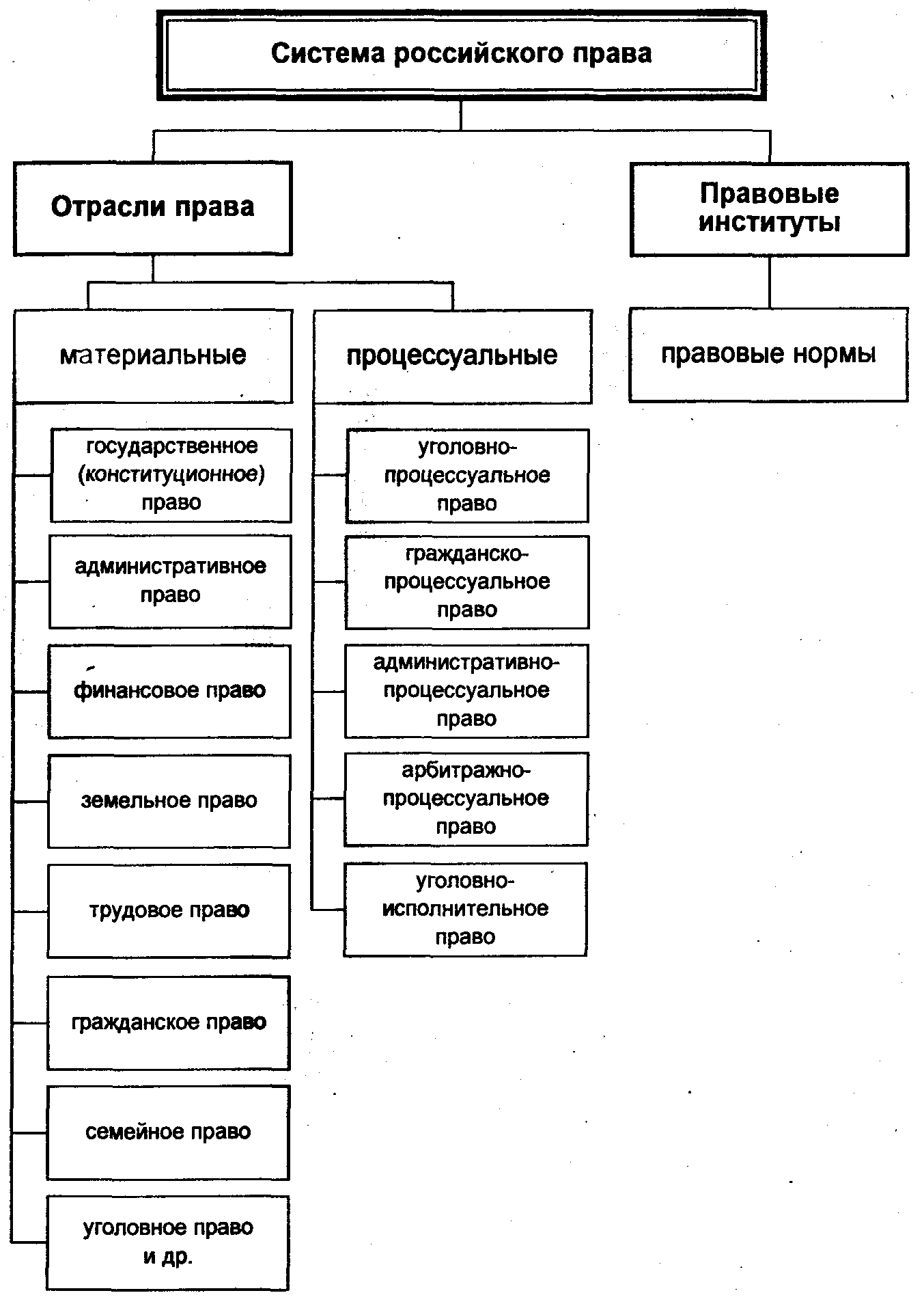 Структура и система права