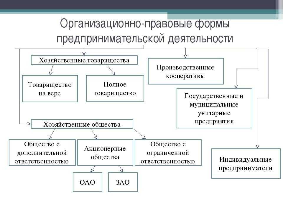 Организационно правовые формы предприятий план егэ