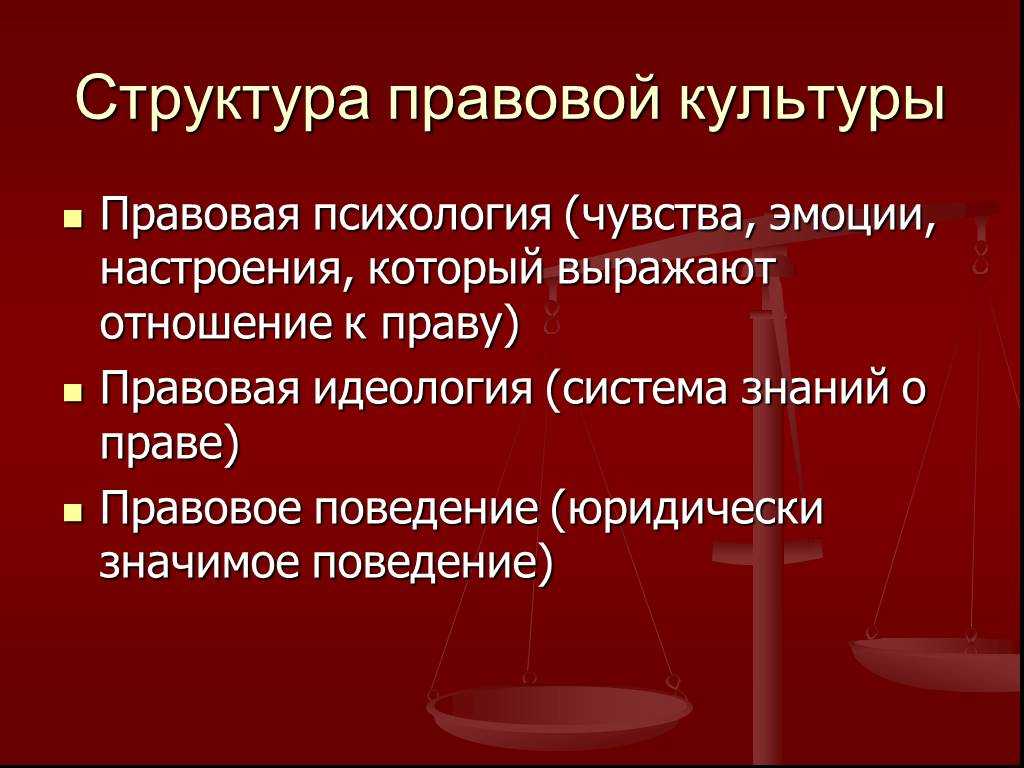 Правовая культура: понятие, структура, виды