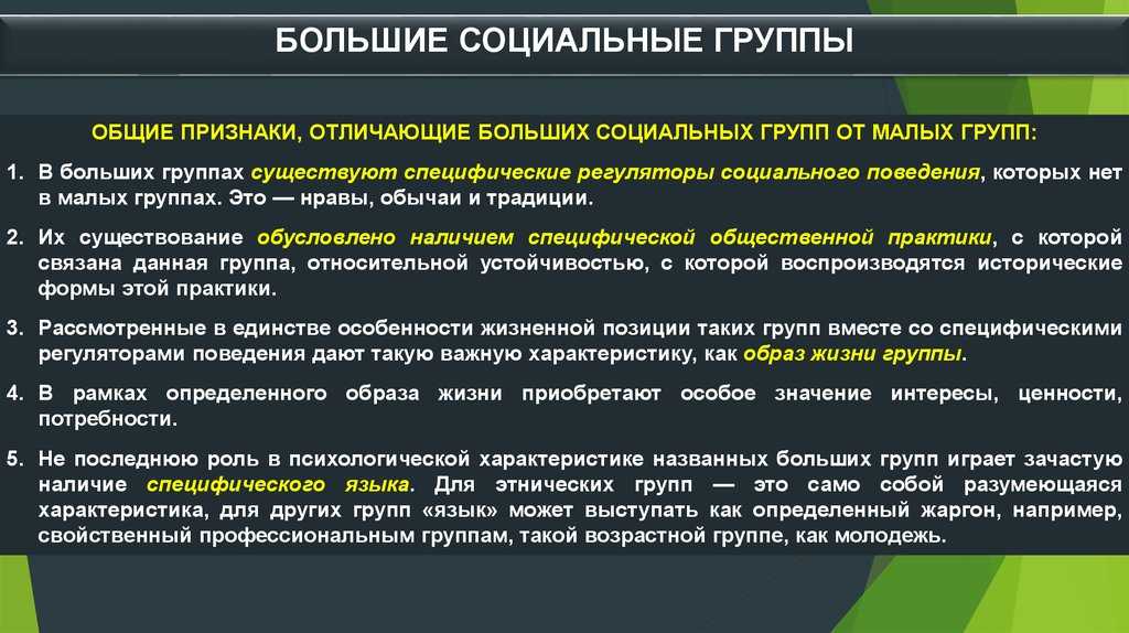 Малые и большие социальные группы – примеры, виды и их признаки кратко по обществознанию