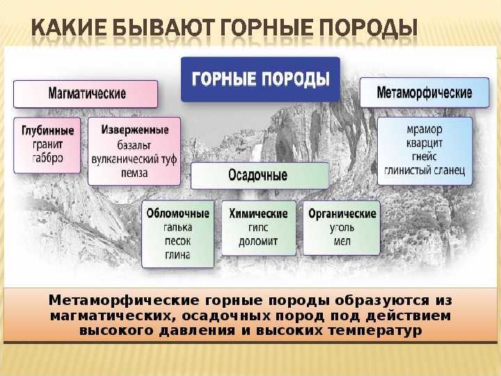 Какие бывают горные породы и как они образуются?