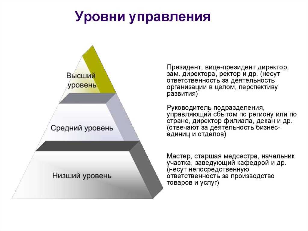 Уровни управления в организации