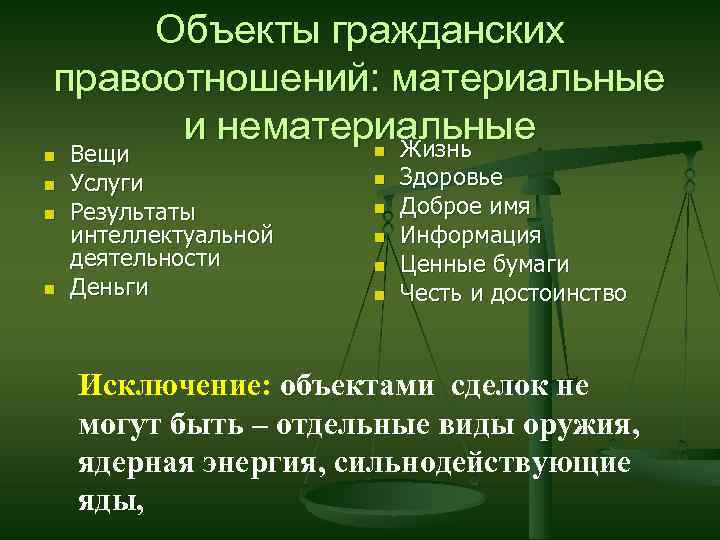Вещи как объекты гражданских прав. классификация вещей