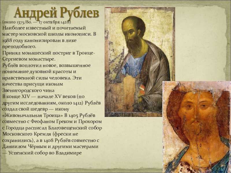 Расцвет иконописи ф грек а рублев кратко