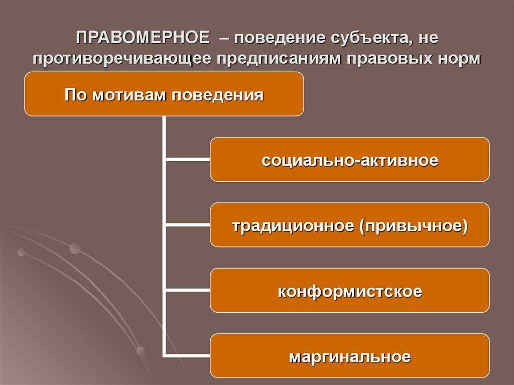 Характеристика видов правомерного поведения