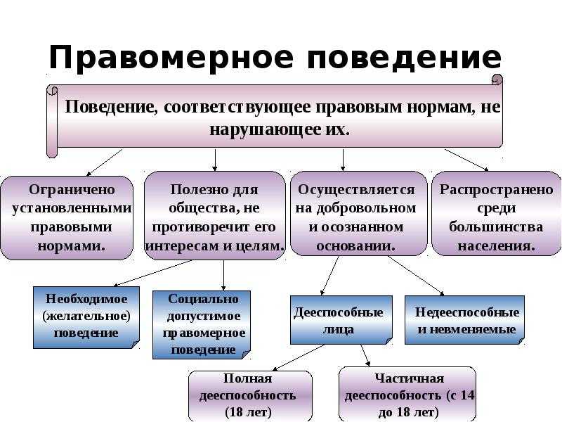 Характеристика видов правомерного поведения