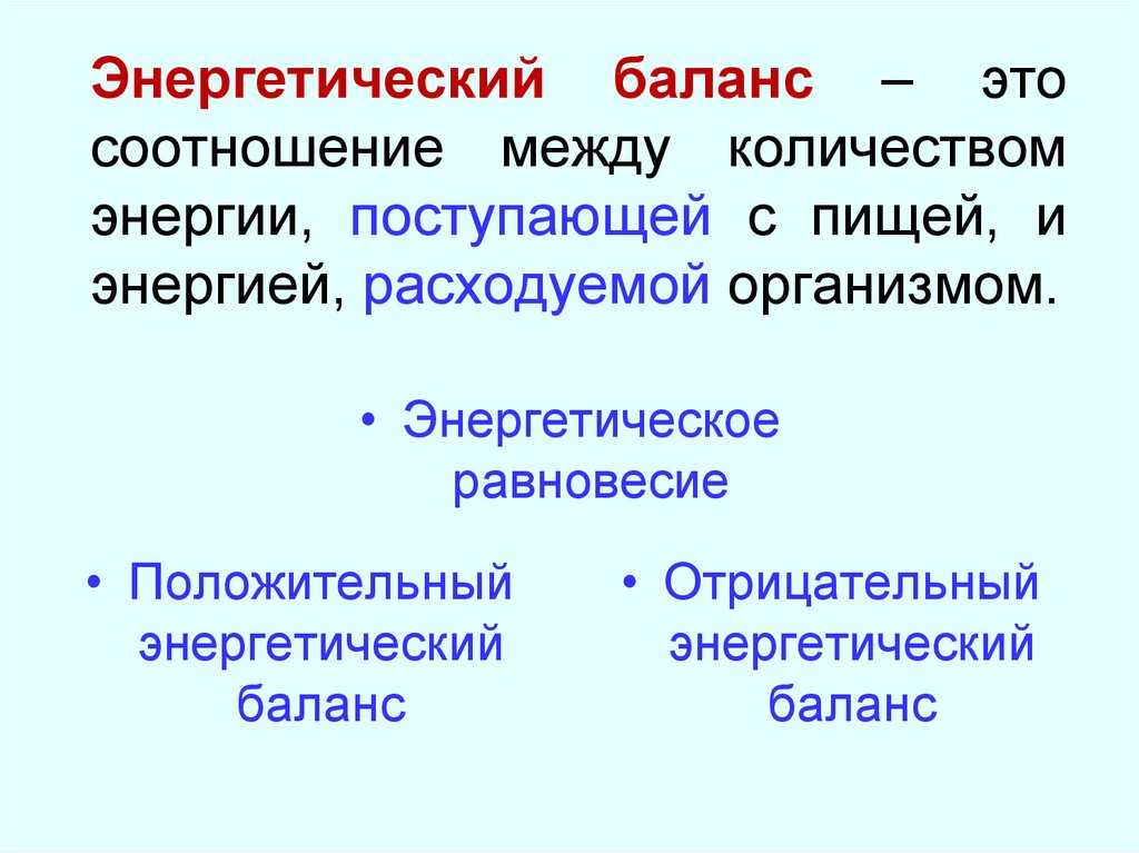 Энергетический баланс (баланс энергии) - термин, общие понятия