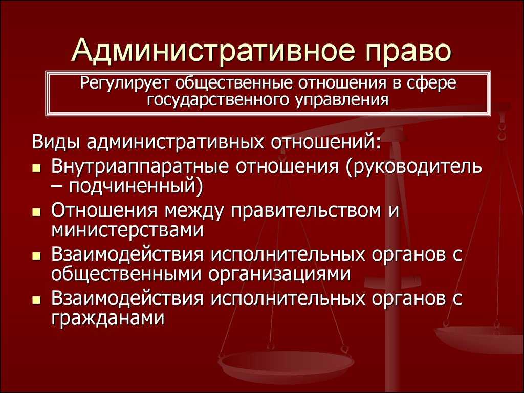 Примеры регулируемые административным правом