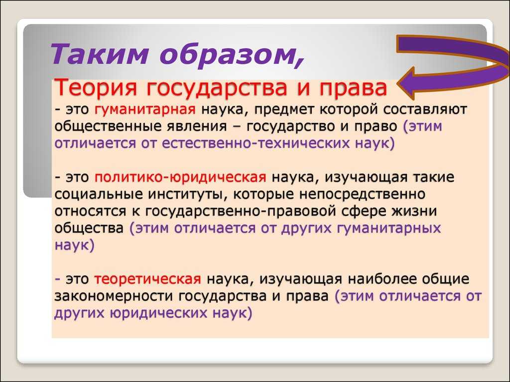 Теория государства и права как наука и как дисциплина