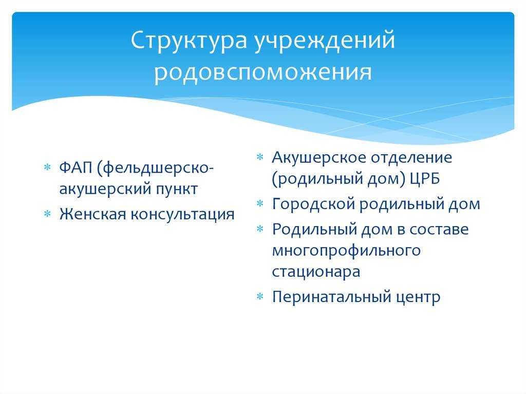 Организация и показатели работы родильного дома