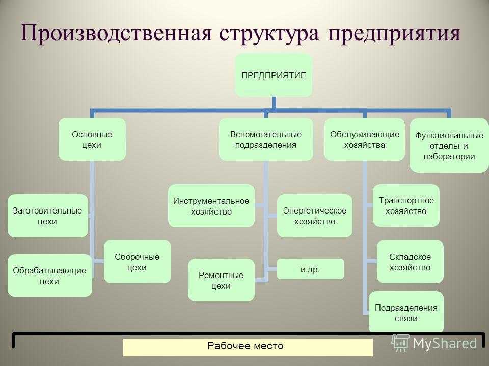 Организация производства в структурном подразделении. Производственная структура предприятия.