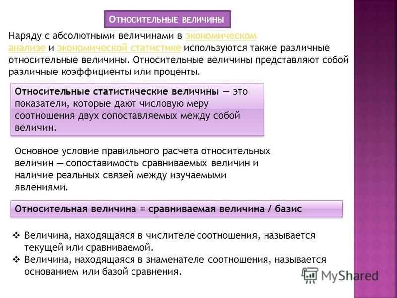 Абсолютные и относительные величины: их виды и единицы измерения