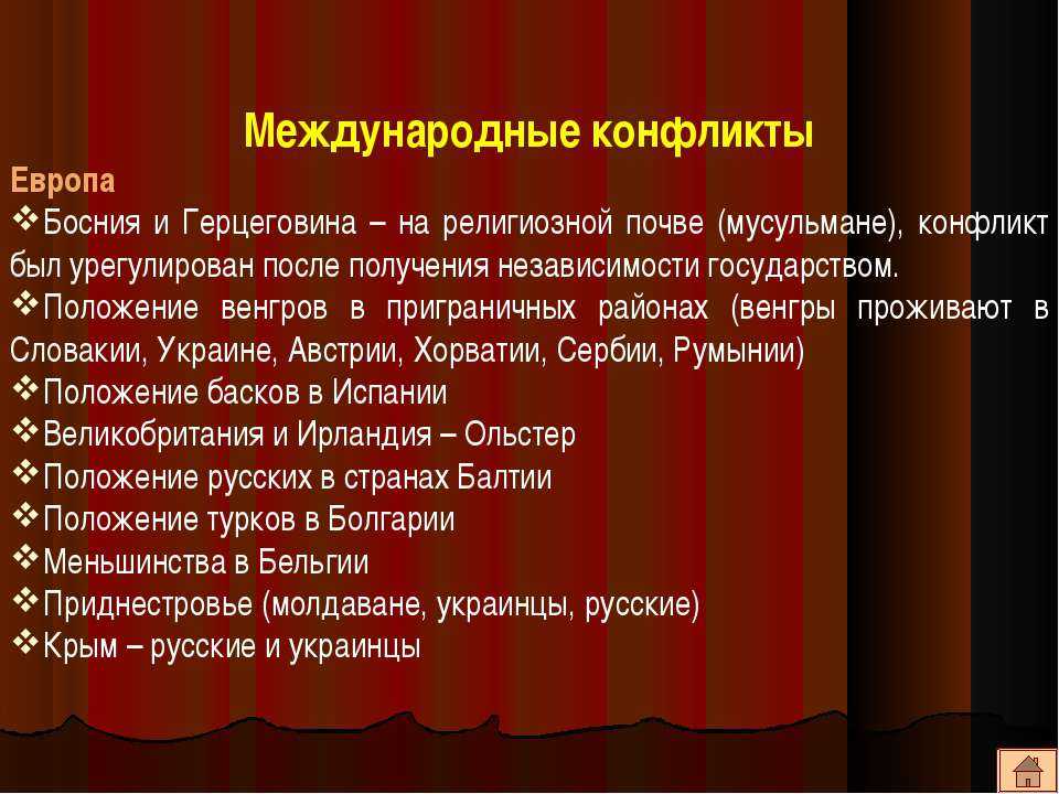 Конфликты в международных отношениях
