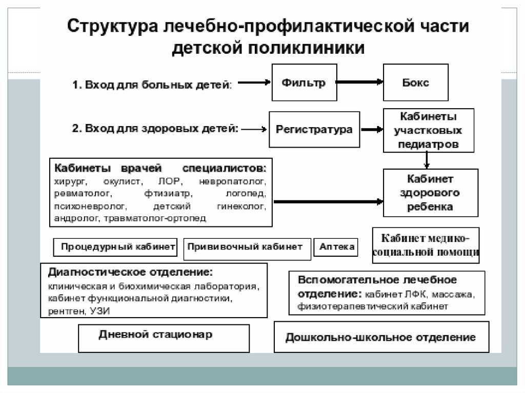 Организация работы и структура детской поликлиники
