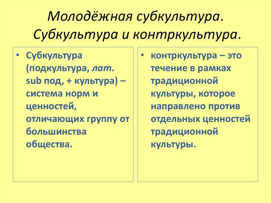 Субкультура и контркультура