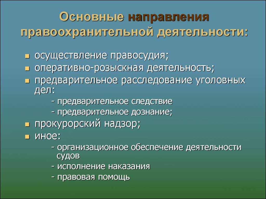Основные направления правоохранительной деятельности в российской федерации. курсовая работа (т). основы права. 2016-09-24