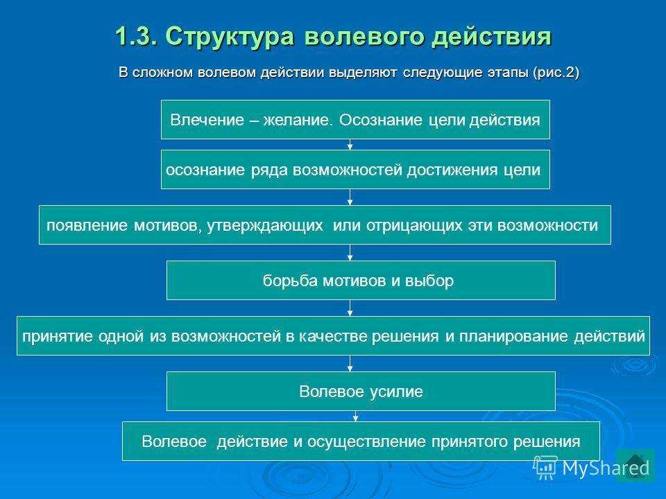 Структура волевого акта. психология воли. волевые качества