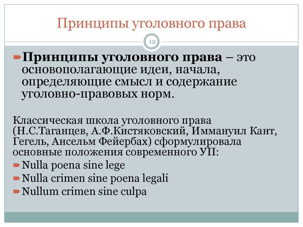Принципы уголовной ответственности : понятие, содержание и проблемы реализации