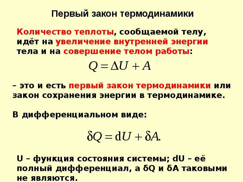 Главные законы термодинамики, утверждения и термины