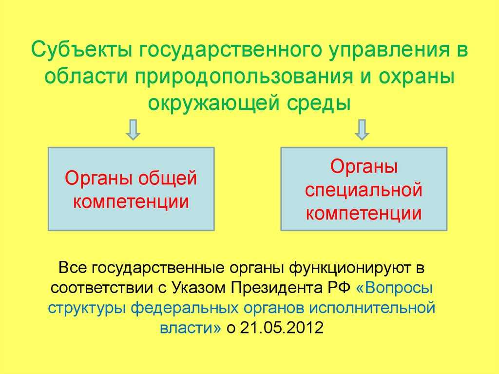 Система органов государственного управления в области природопользования и охраны окружающей среды - экологическое право | юрком 74