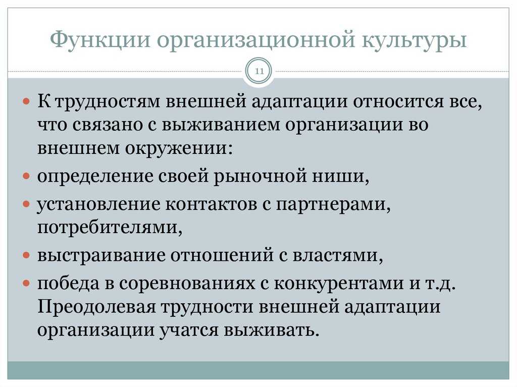Функции и типы организационной культуры
