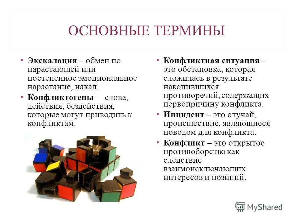 Презентация на тему: "формулы конфликтов. основные термины экскалация – обмен по нарастающей или постепенное эмоциональное нарастание, накал. конфликтогены – слова, действия,". скачать бесплатно и без регистрации.
