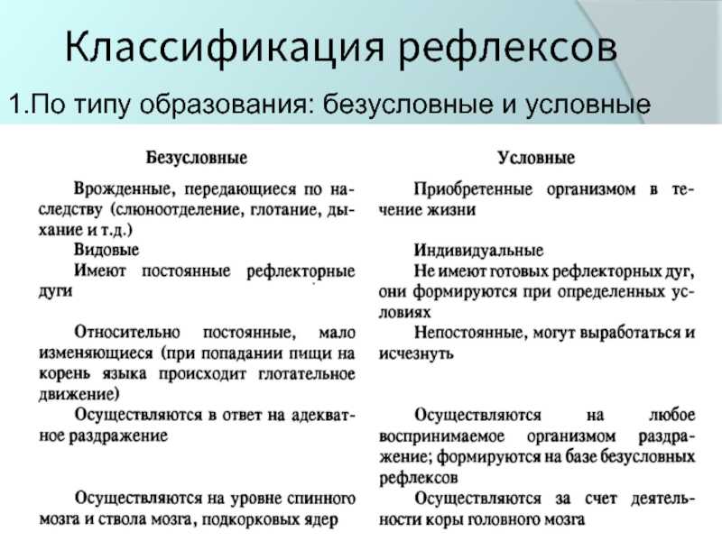 Рефлекс⭐️: что это в биологии, виды, определение понятия, сравнительная характеристика, кратко