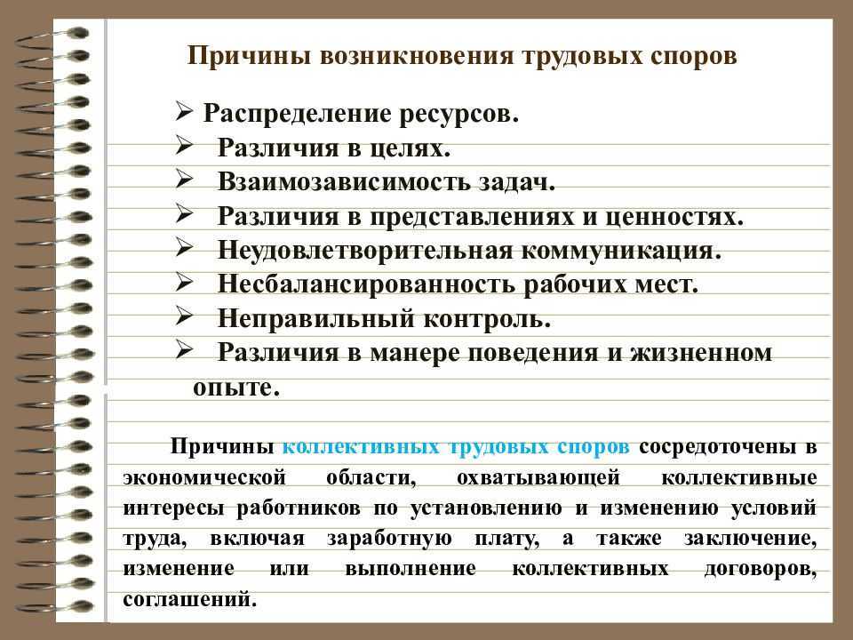 Трудовые споры — понятие, виды и причины