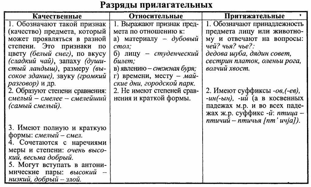 Имя прилагательное в русском языке