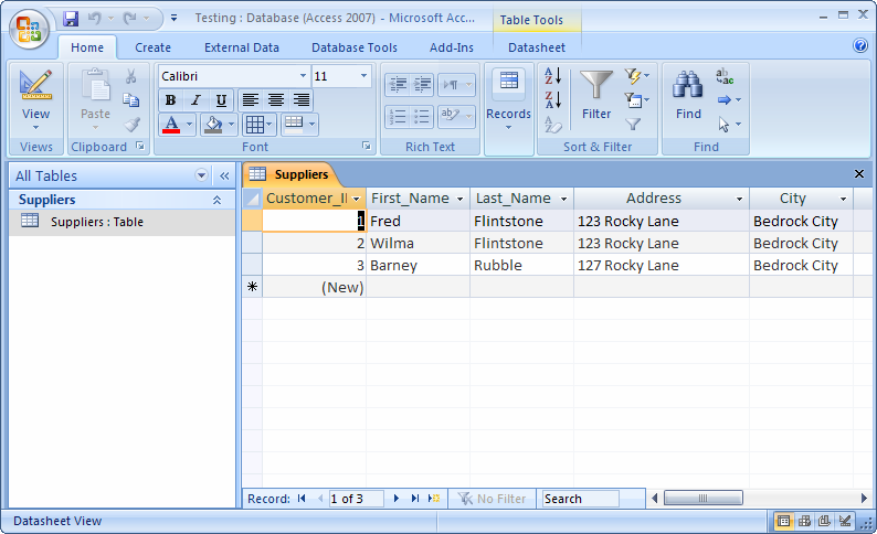 Интерфейс ms access 2010