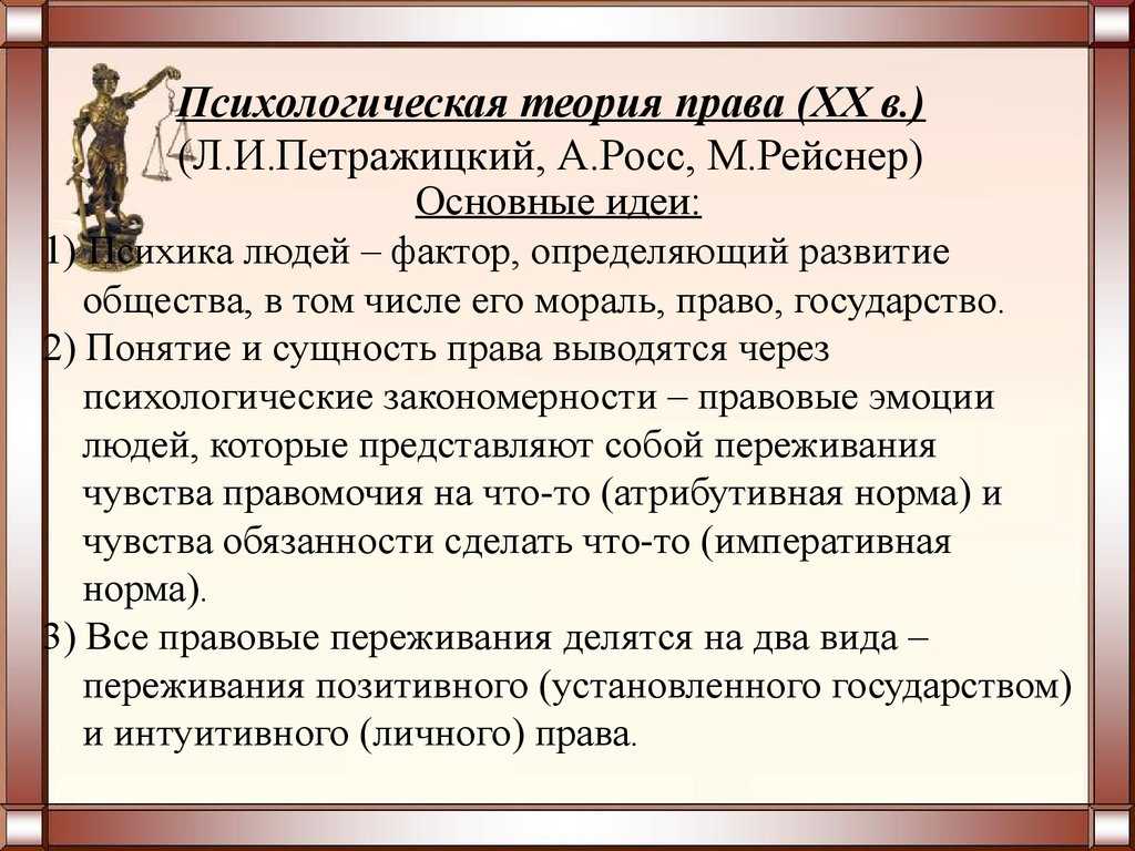 Психологическая теория происхождения государства и права кратко. плюсы и минусы. представители.
