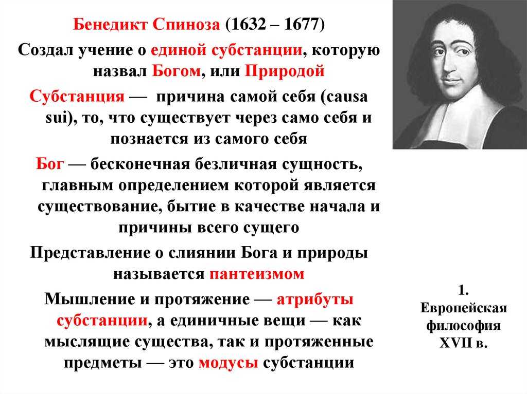 Философия бенедикта спинозы