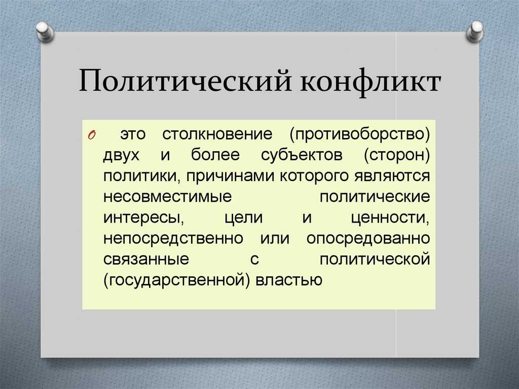Понятие политических конфликтов